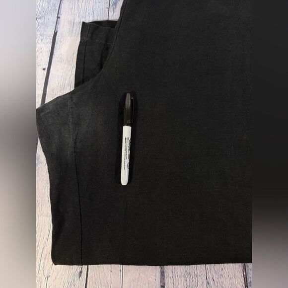 Eileen Fisher Black 100% Irish Linen Classic Casual Minimalist Crop Pants XL - Picture 7 of 10